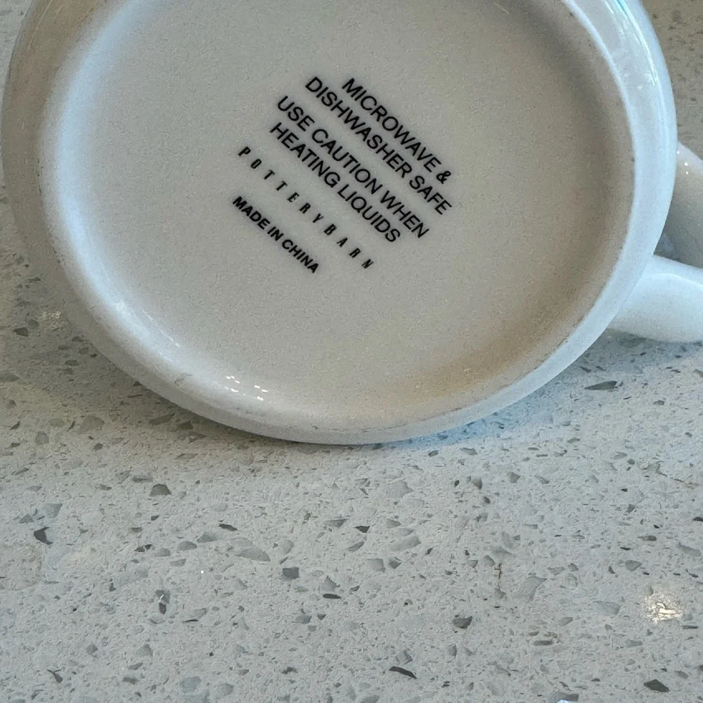 Pottery Barn White Mug with Black Letter B